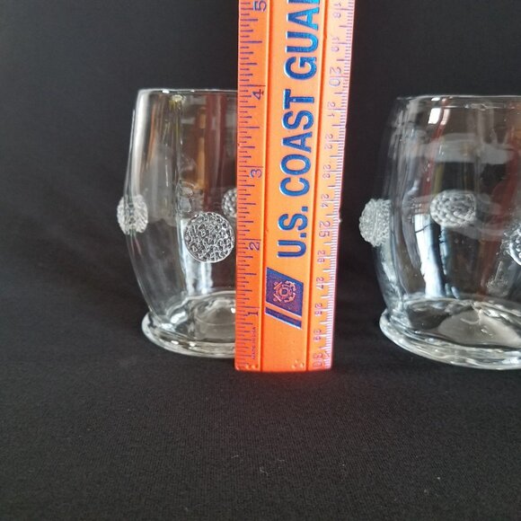 2 Juliska Cameron Double Old Fashioned Glasses READ Clear Glass 4"X4" (a) - Picture 2 of 16